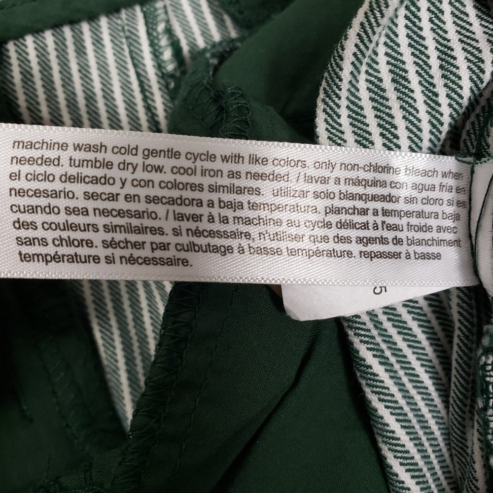 Eloquii Womens Size 18 Green White Striped Utility Pants Cropped Nautical - Picture 10 of 13